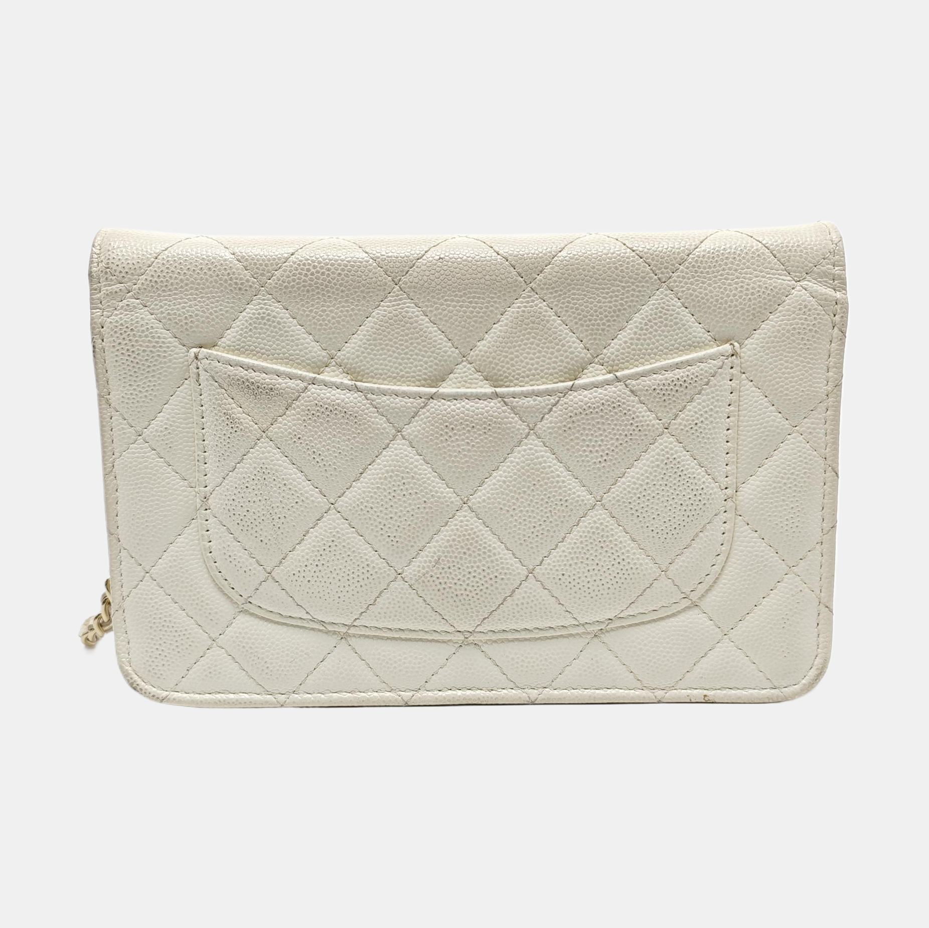WOC Quilted Grained Calfskin White