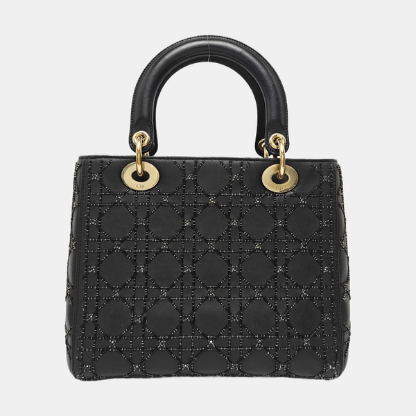 Lady Dior Medium Cannage Lambskin Black