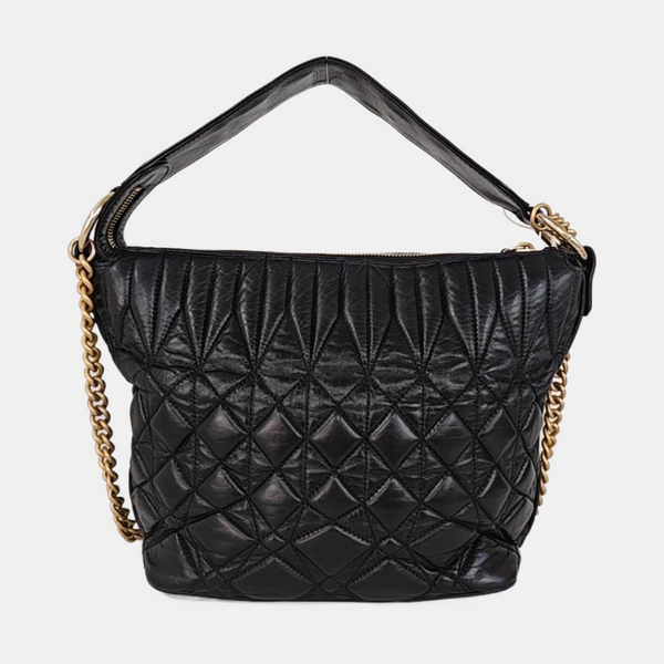 Quilted Calfskin Shoulder Bag Black