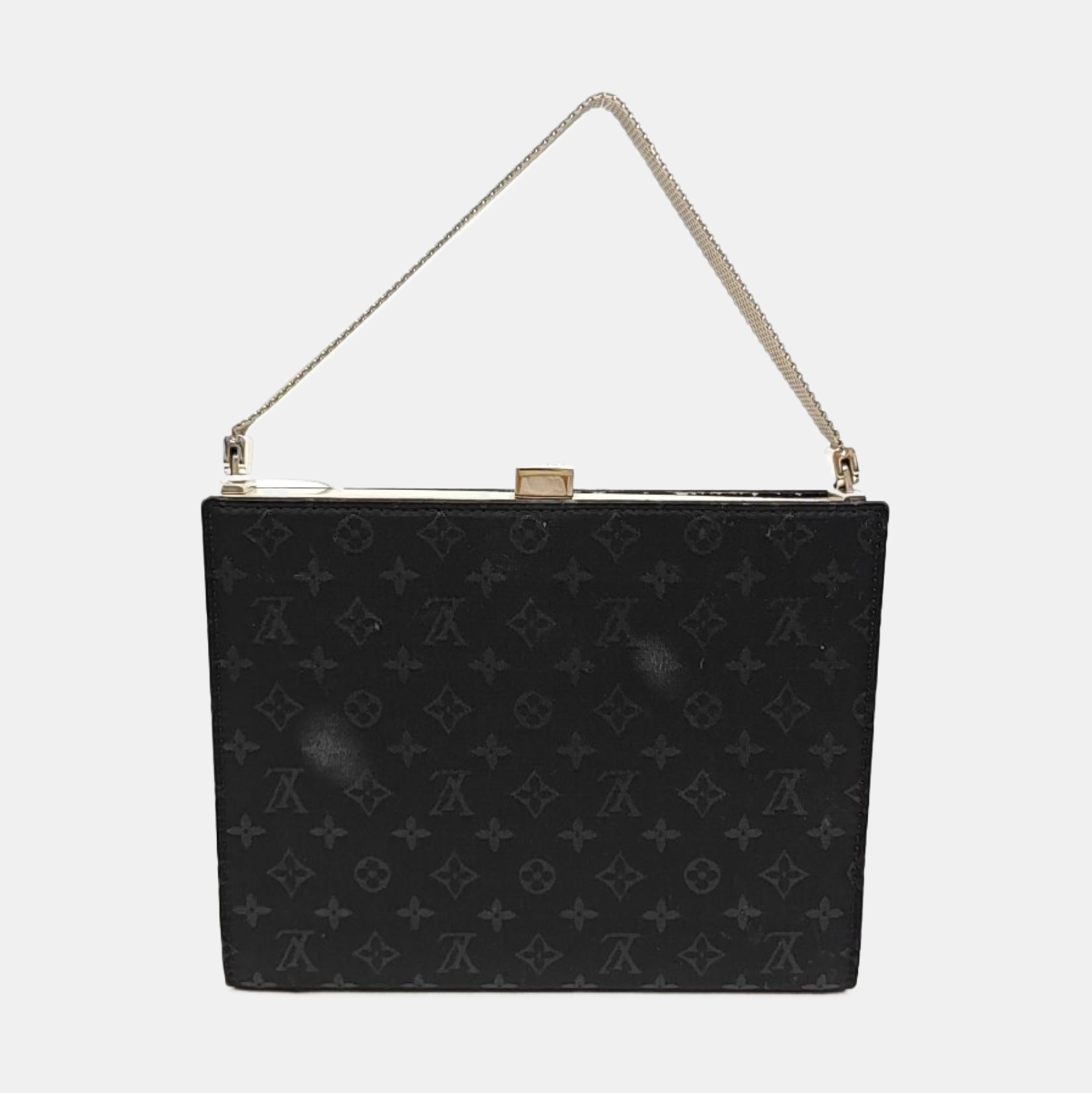 Monogram Fabric Top Handle Bag Black