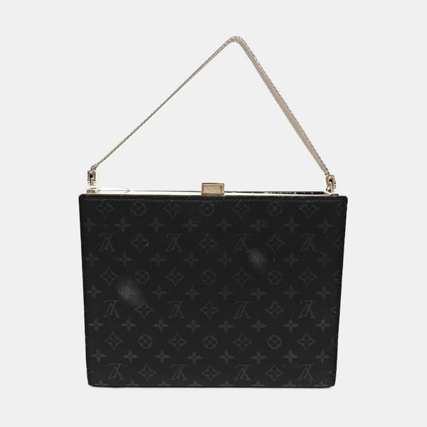 Monogram Fabric Top Handle Bag Black