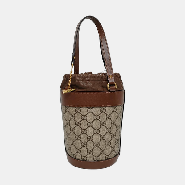 Authenticated pre-owned  Horsebit 1955 Small Coated Canvas Beige - Bucket Bag at Looply