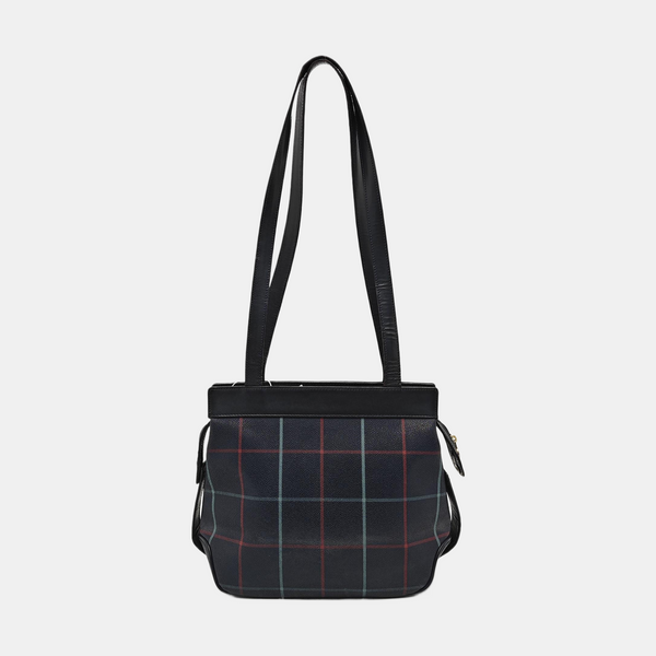 Coated Canvas Shoulder Bag Blue