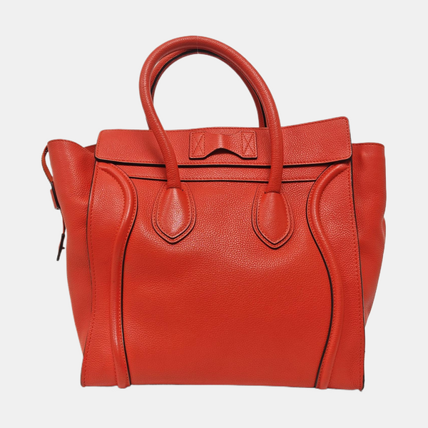Authenticated pre-owned  LUGGAGE Mini Calfskin Red - Tote Bag at Looply