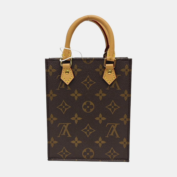 SAC PLAT Mini Monogram Coated Canvas Brown