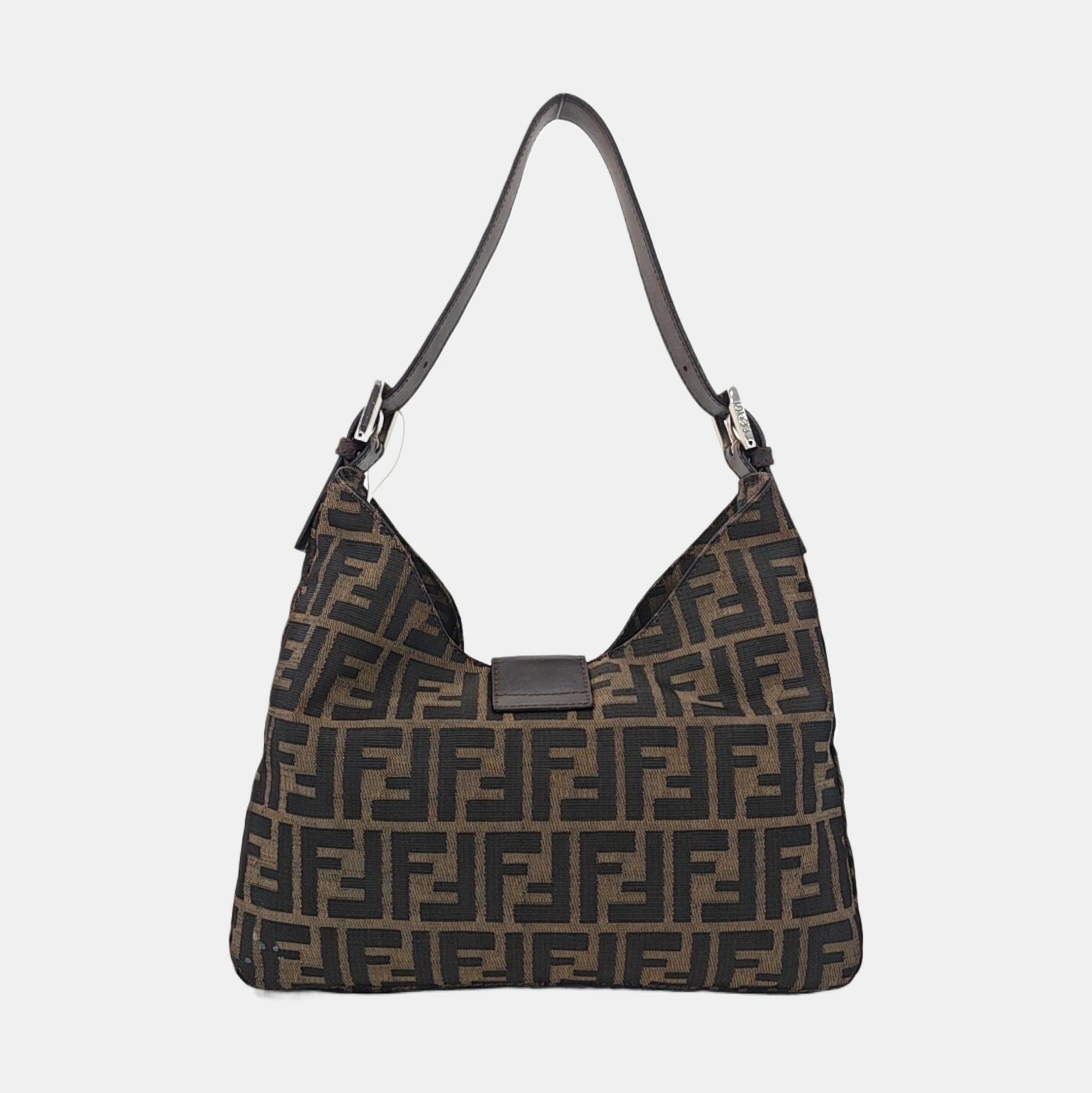 Fabric Shoulder Bag Brown