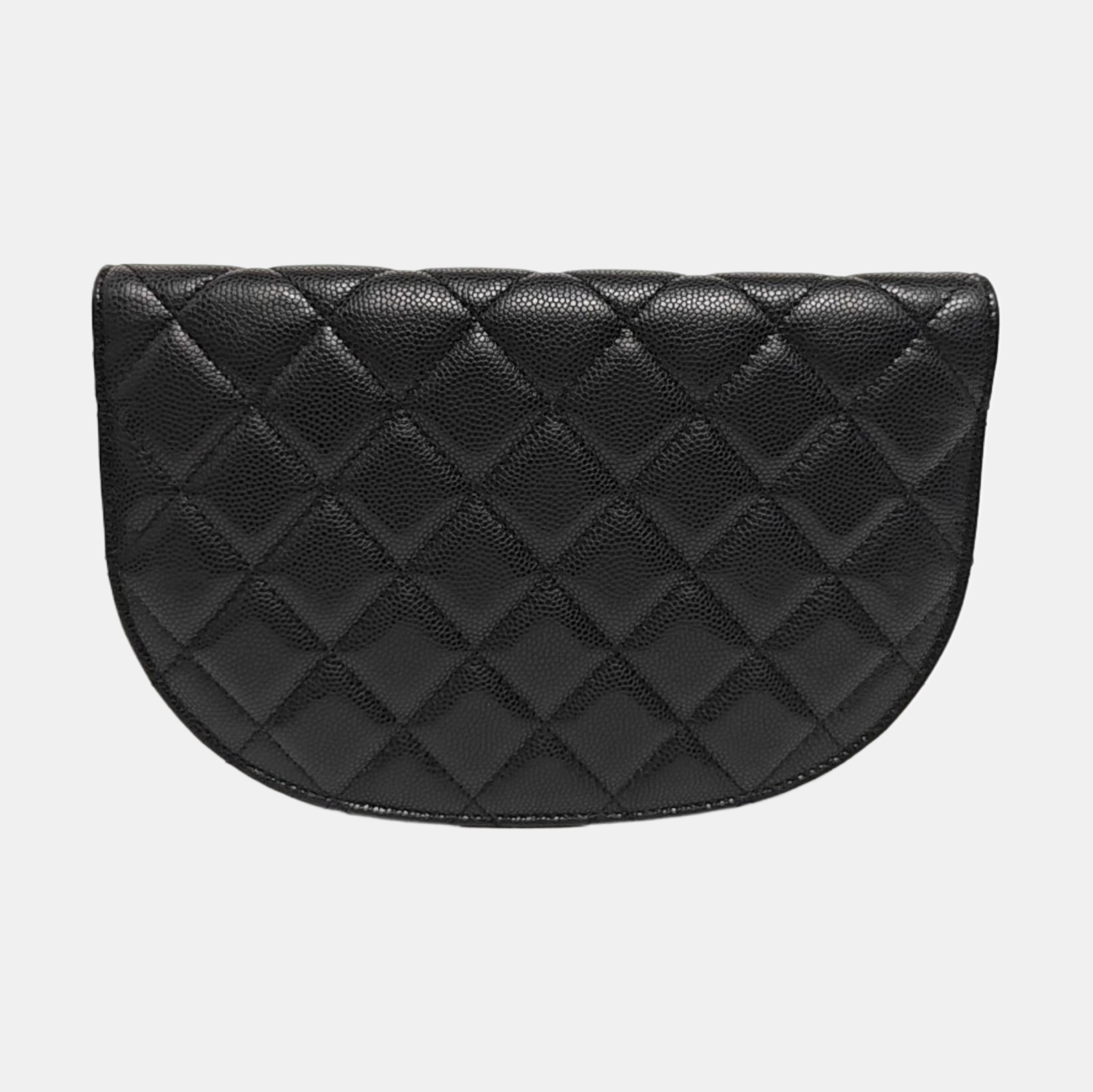 Quilted Grained Calfskin Shoulder Bag Black