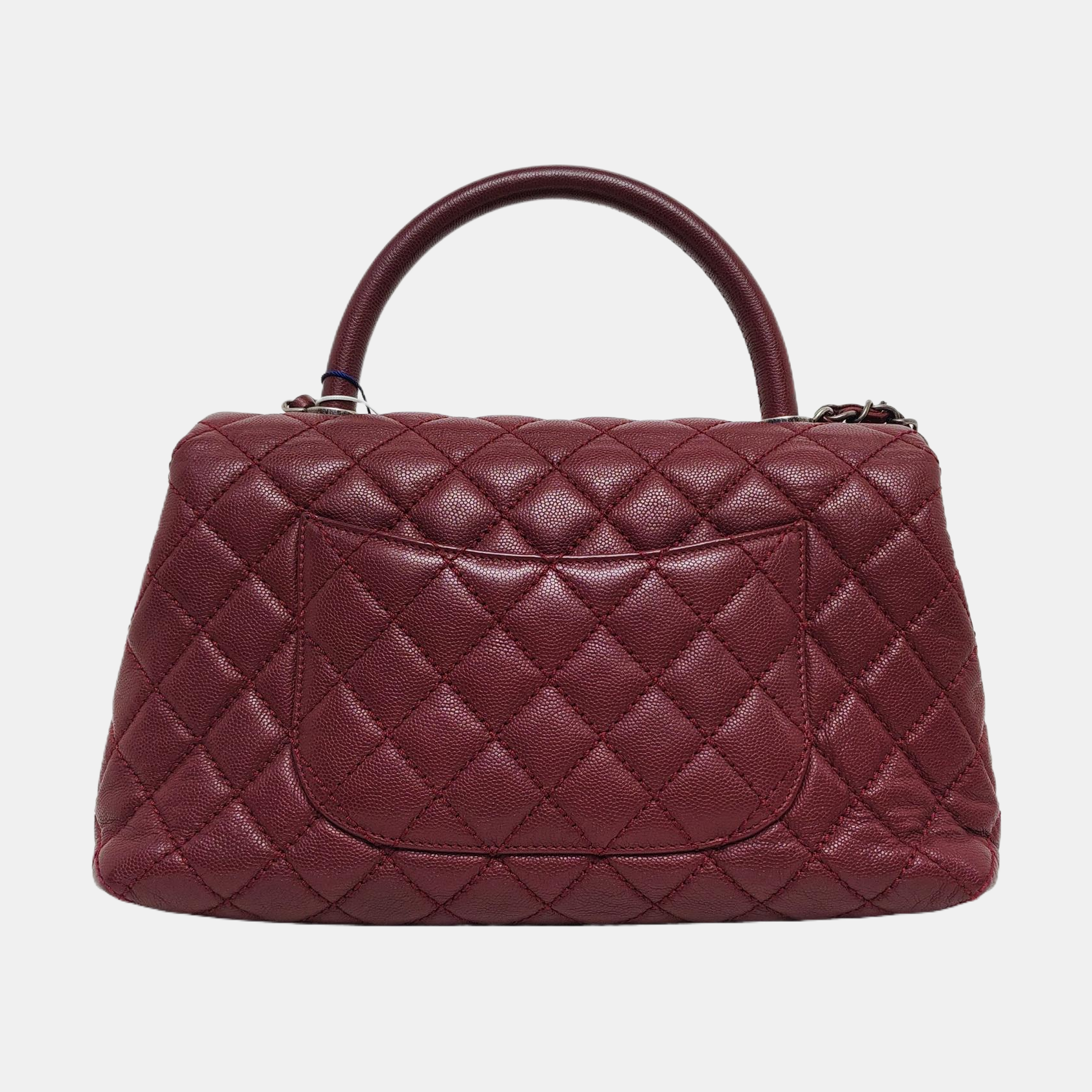 Coco Handle mediana de piel de becerro granulada acolchada burdeos