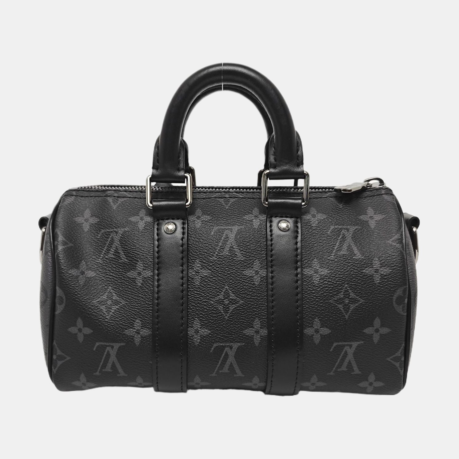 KEEPALL 25 Monogram Coated Canvas Black