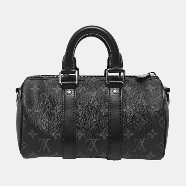 KEEPALL 25 Monogram Coated Canvas Black