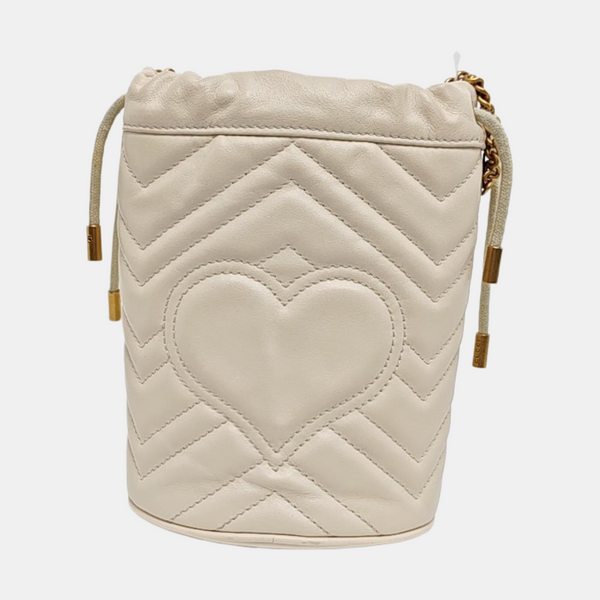 GG Marmont Mini Quilted Calfskin White