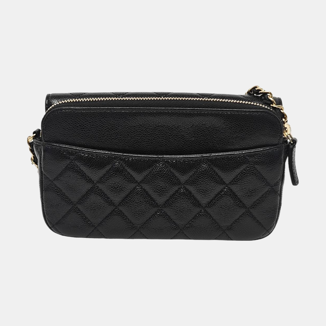 CLASSIC FLAP Mini Quilted Grained Calfskin Black