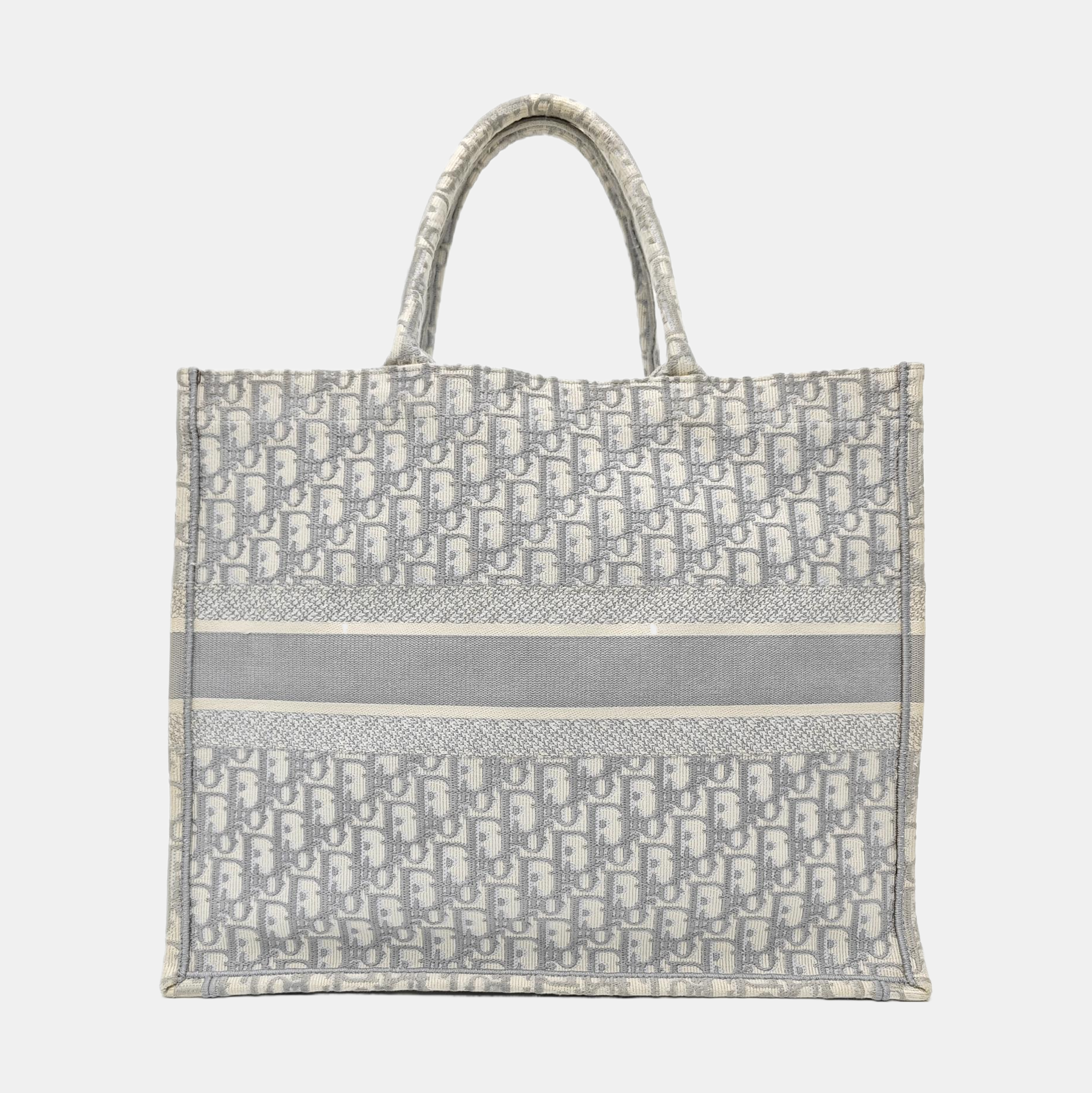 Book Tote Large Oblique Canvas Gray