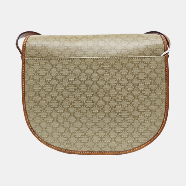 Coated Canvas Crossbody Bag Beige