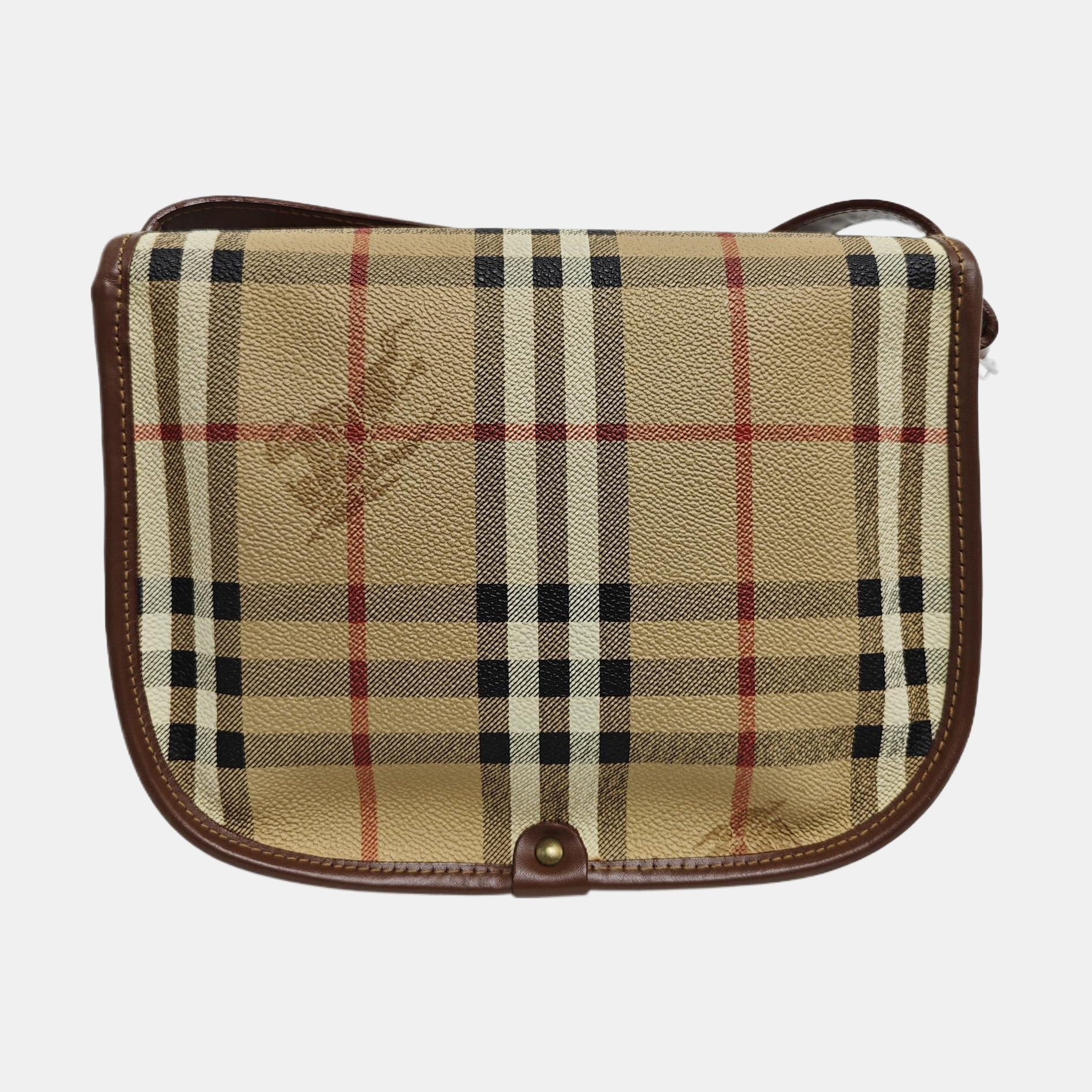 Coated Canvas Shoulder Bag Beige
