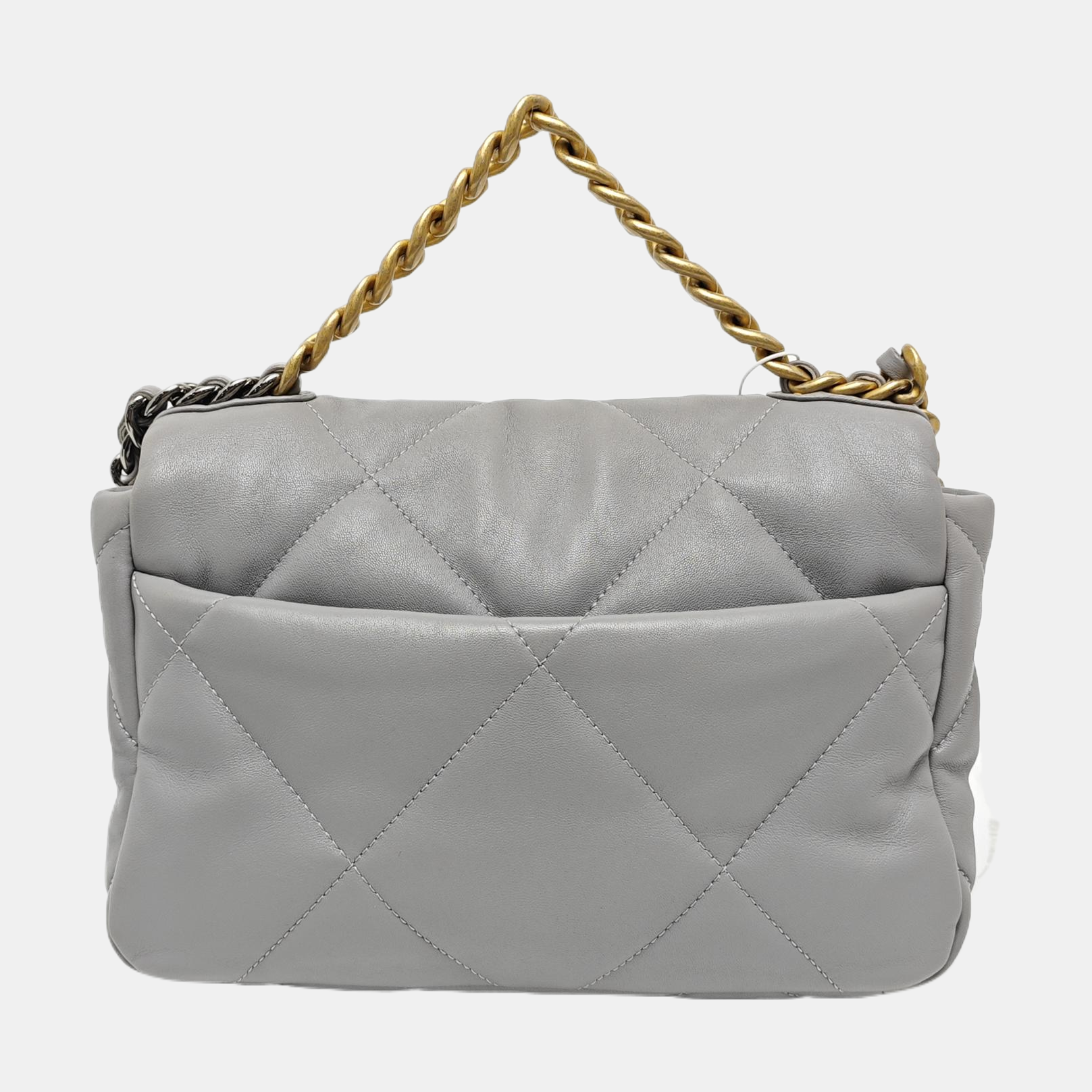 CHANEL 19 Small Quilted Lambskin Gray