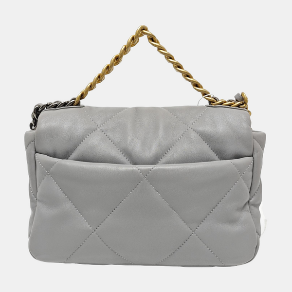 CHANEL 19 Small Quilted Lambskin Gray