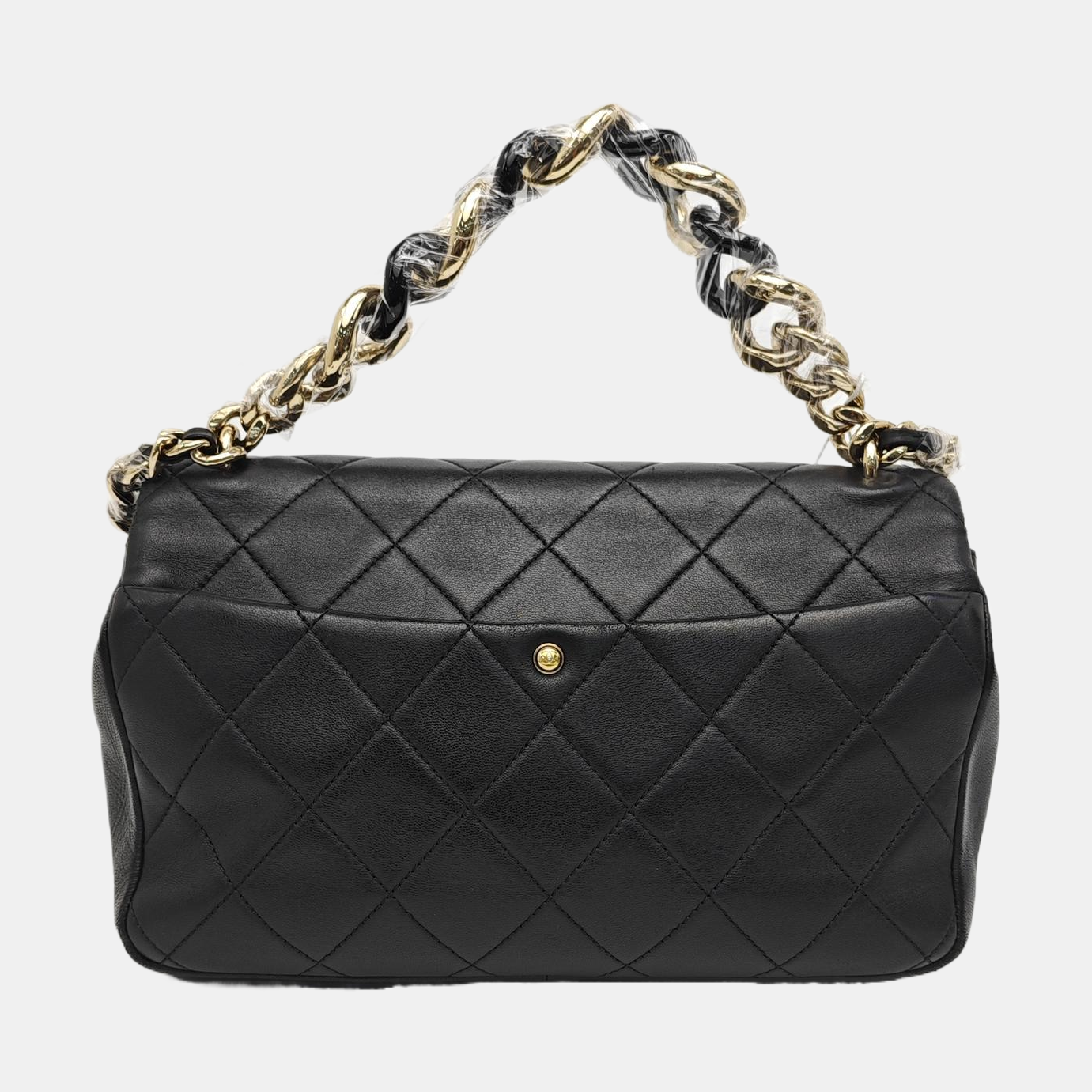 Quilted Lambskin Shoulder Bag Black