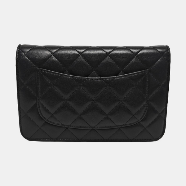 WOC Mini Quilted Lambskin Black