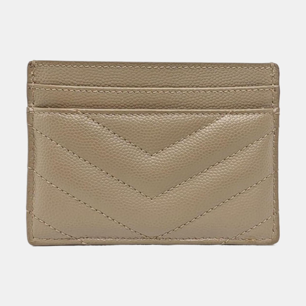 MONOGRAM Chevron Calfskin Beige Card Holder