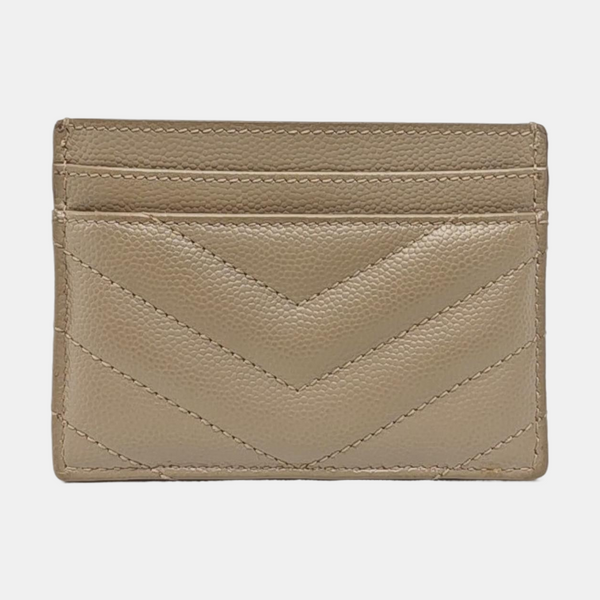 MONOGRAM Chevron Calfskin Beige Card Holder