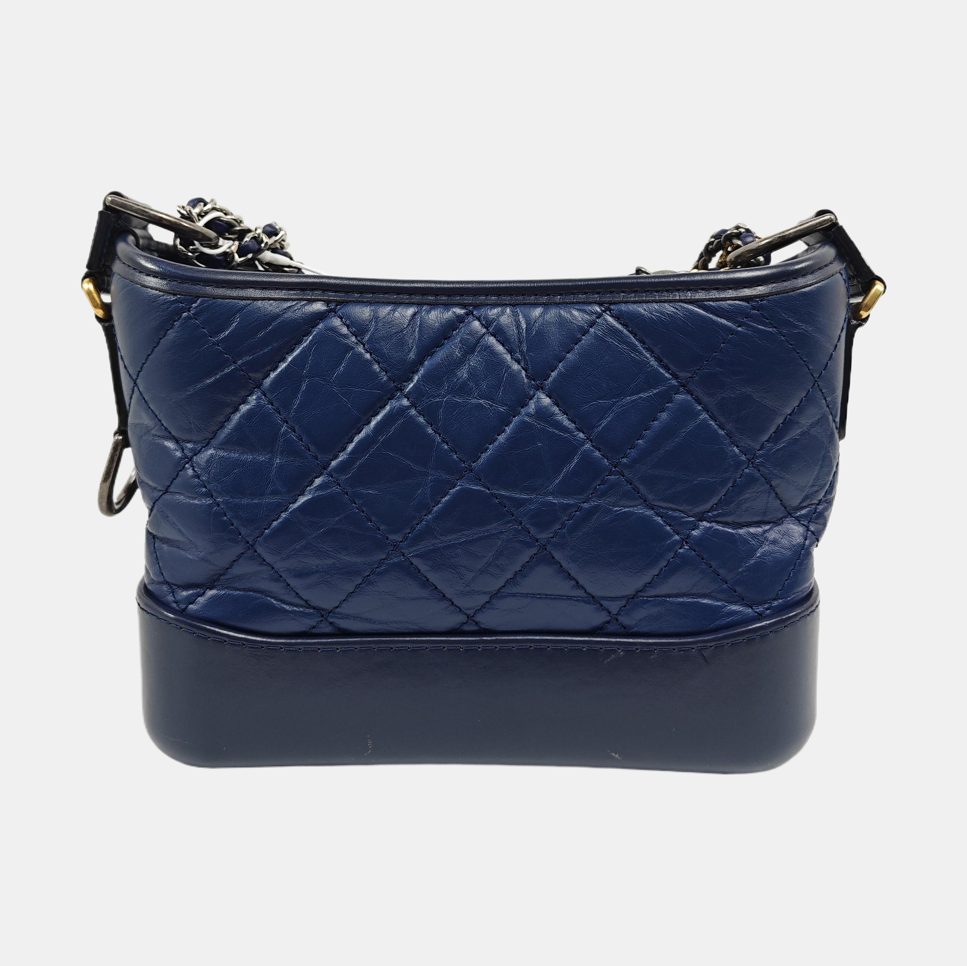 GABRIELLE Small Quilted Calfskin Blue
