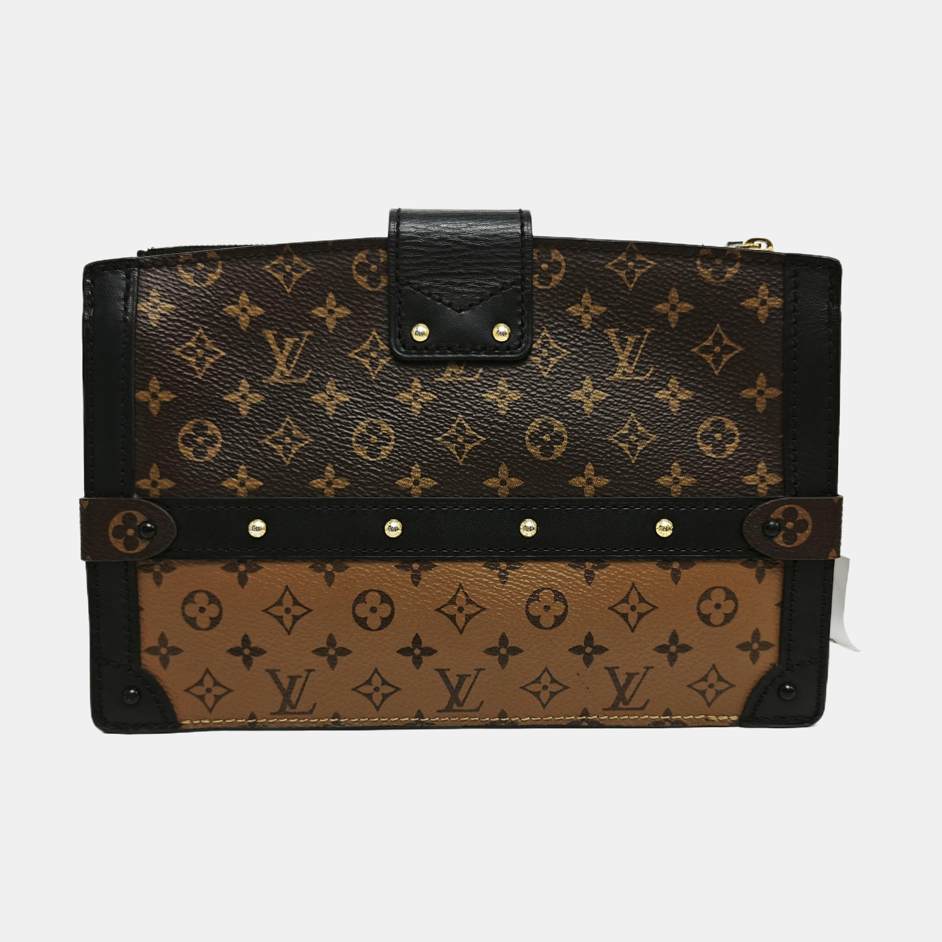 TRUNK Monogram Coated Canvas Brown