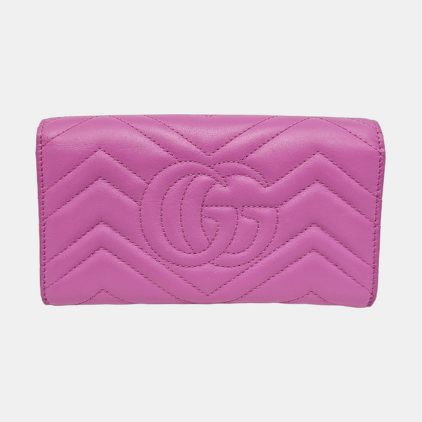 GG Marmont Super Mini Quilted Calfskin Pink Wallet