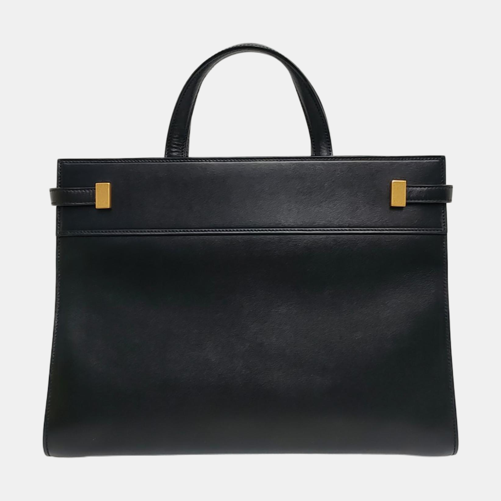 Authenticated pre-owned  MANHATTAN Small Calfskin Black - Tote Bag at Looply