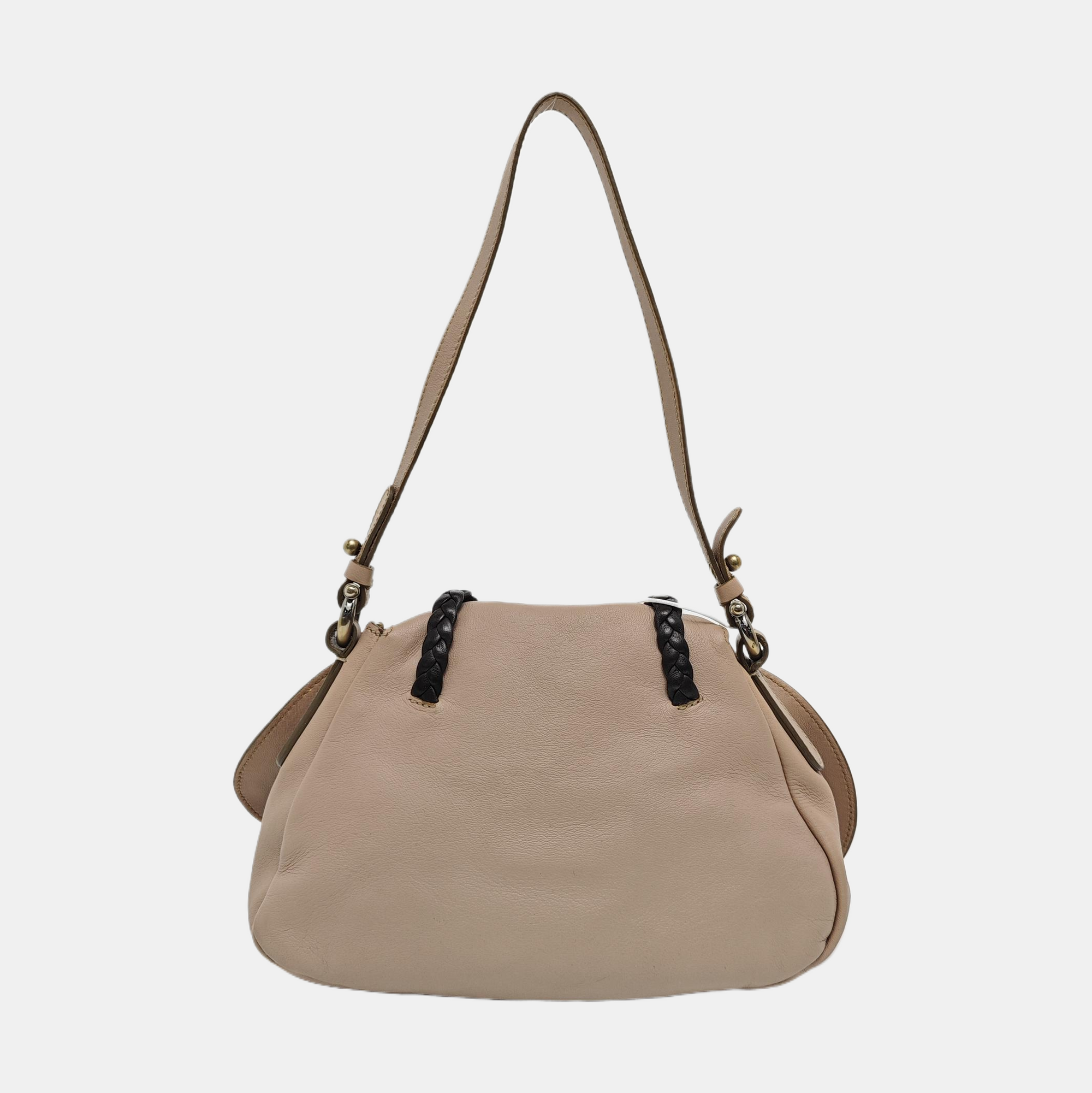 Leather Top Handle Bag Pink