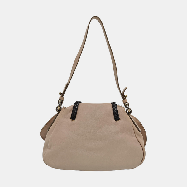 Leather Top Handle Bag Pink