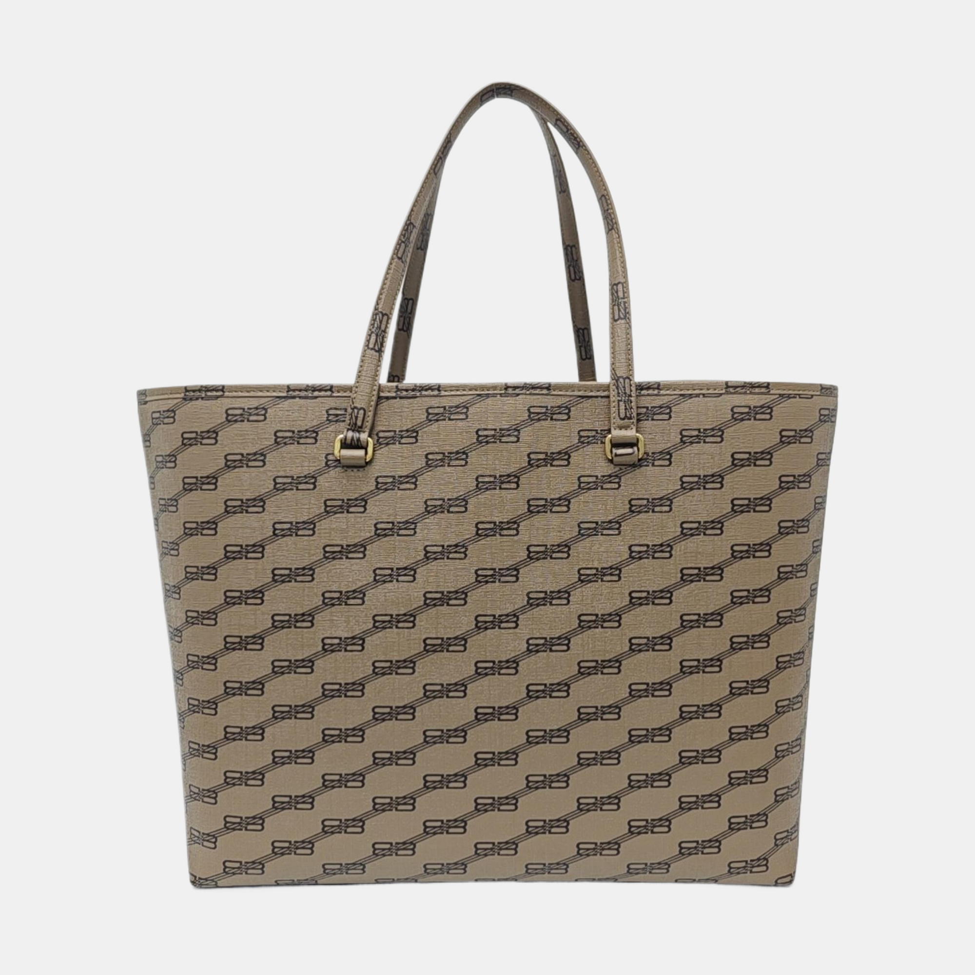 Coated Canvas Tote Bag Brown