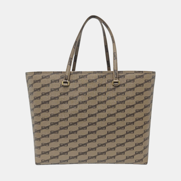 Coated Canvas Tote Bag Brown