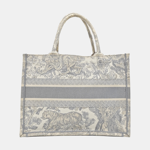 Book Tote Medium Canvas Gray