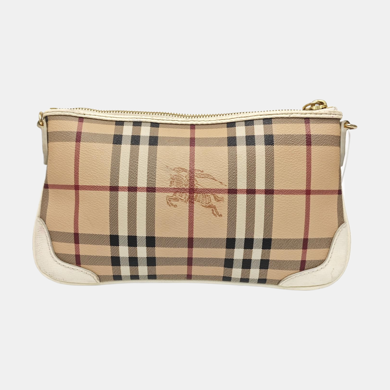 Coated Canvas Crossbody Bag Beige