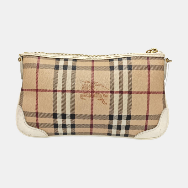 Coated Canvas Crossbody Bag Beige