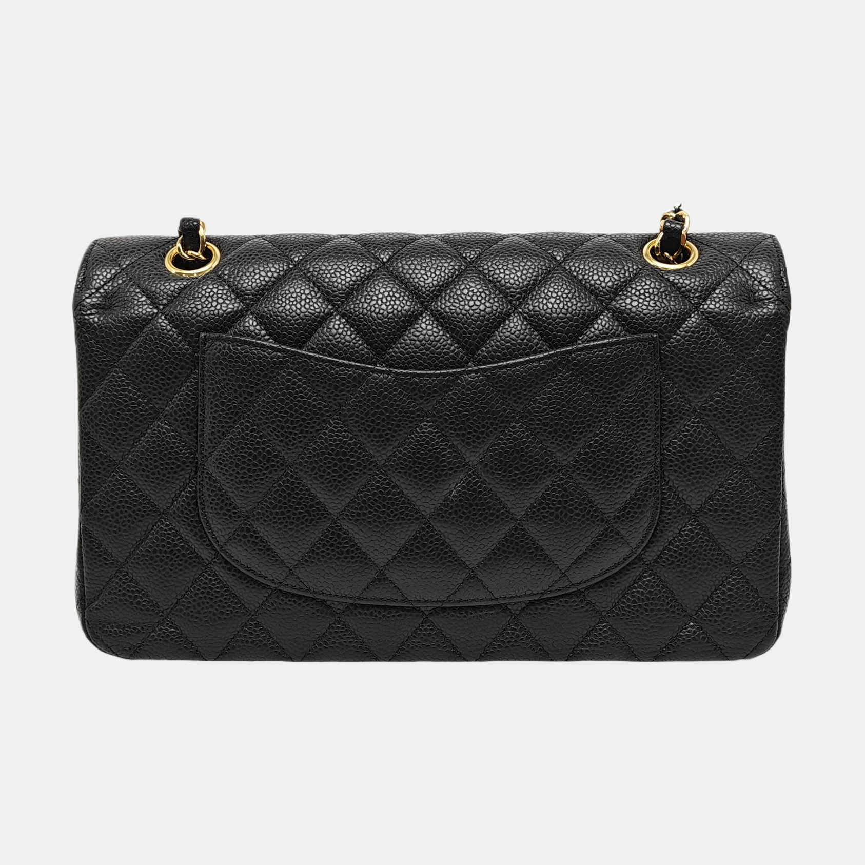 CLASSIC FLAP Medium Quilted Grained Calfskin Black