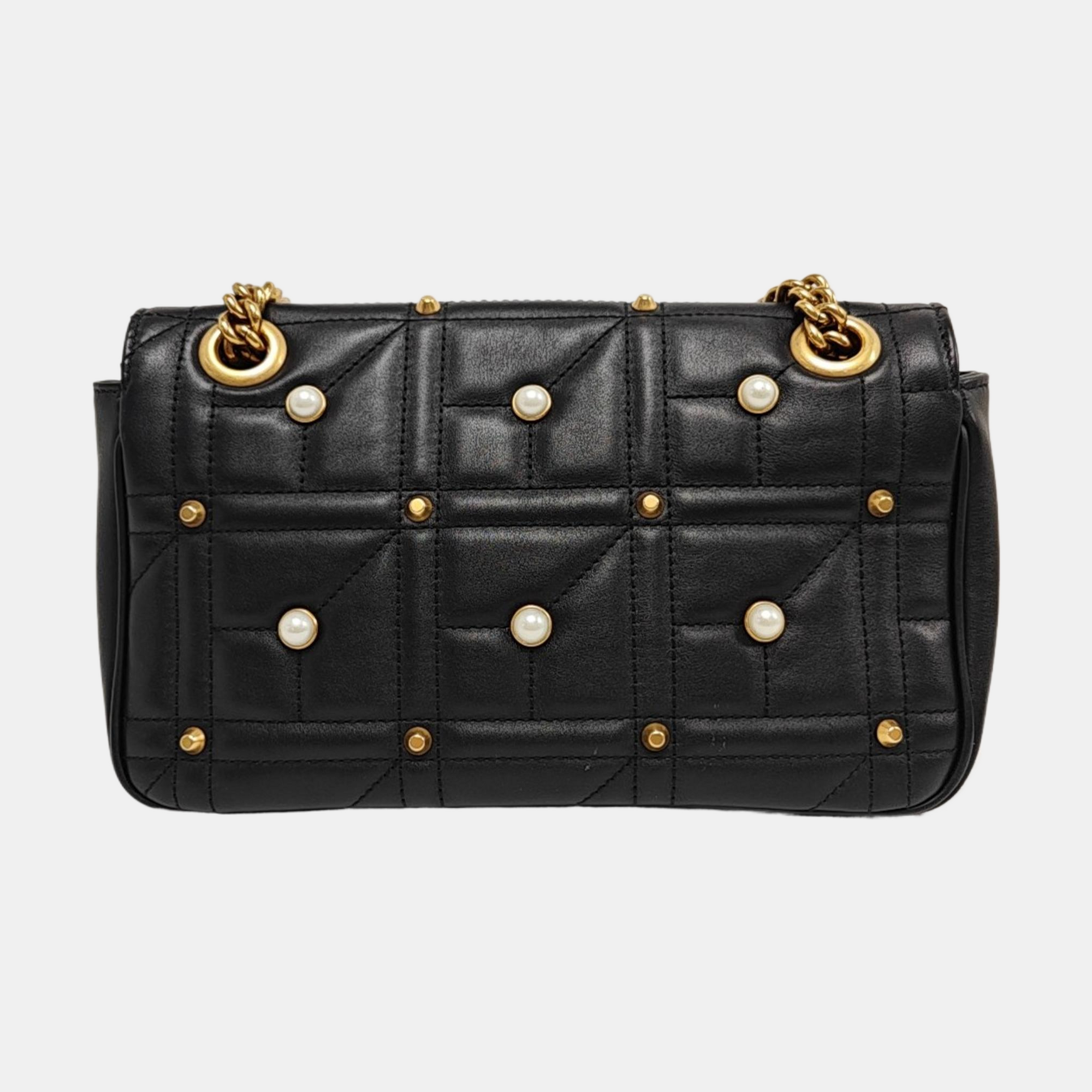 GG Marmont Medium Quilted Calfskin Black