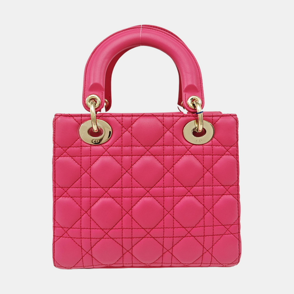 Lady Dior Small Cannage Lambskin Red