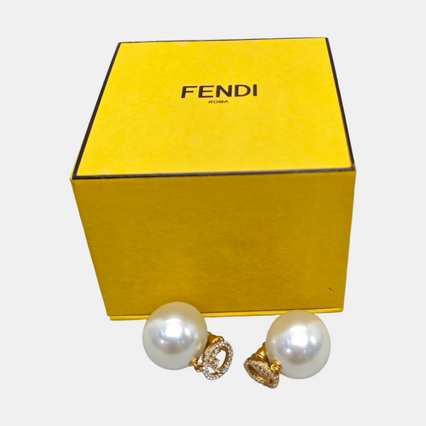 F Is Metal Gold Stud Earrings