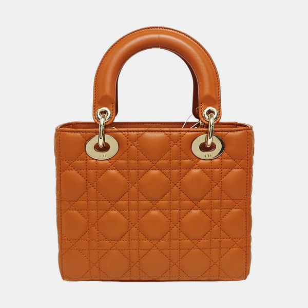 Lady Dior Small Quilted Lambskin Orange