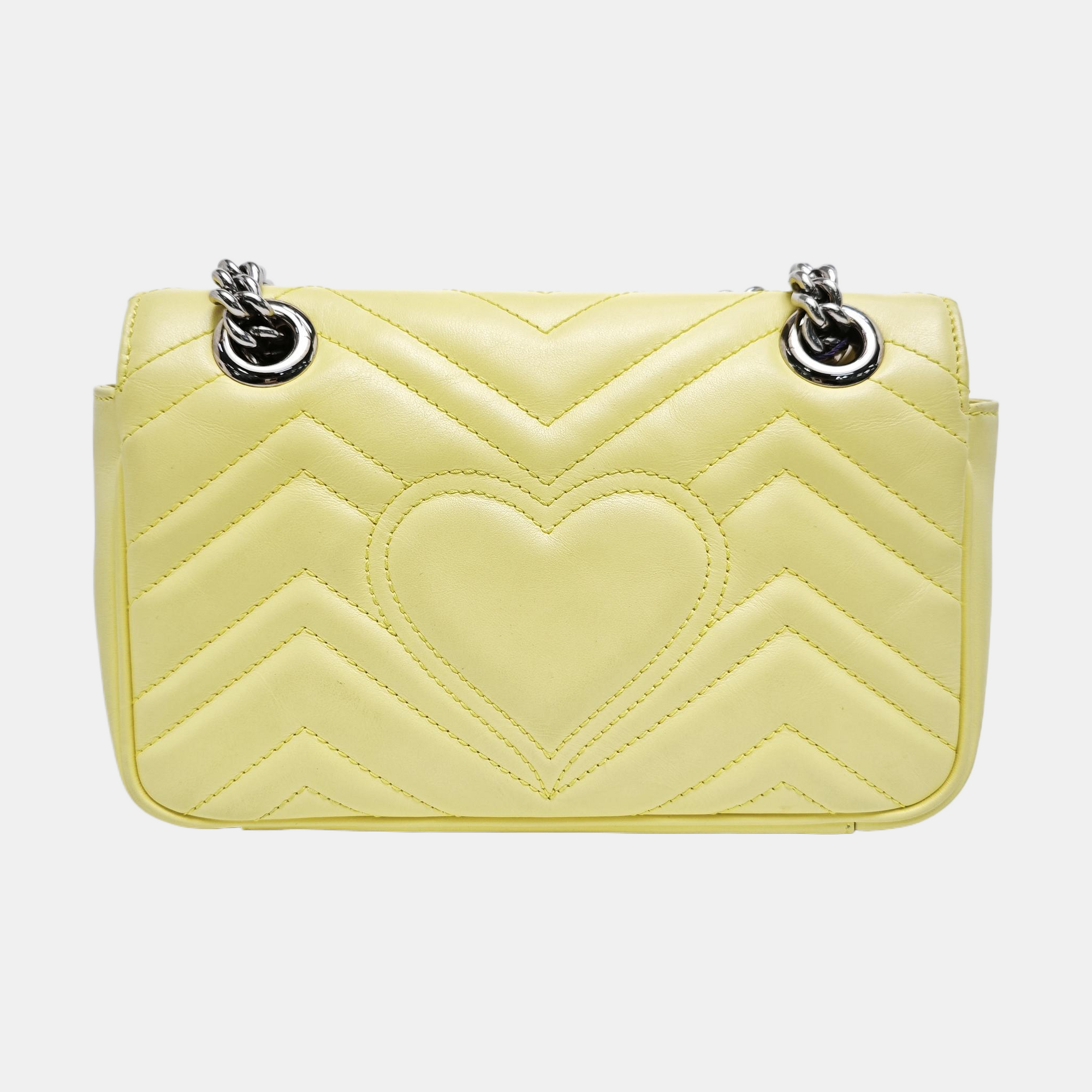 GG Marmont Small Quilted Calfskin Yellow