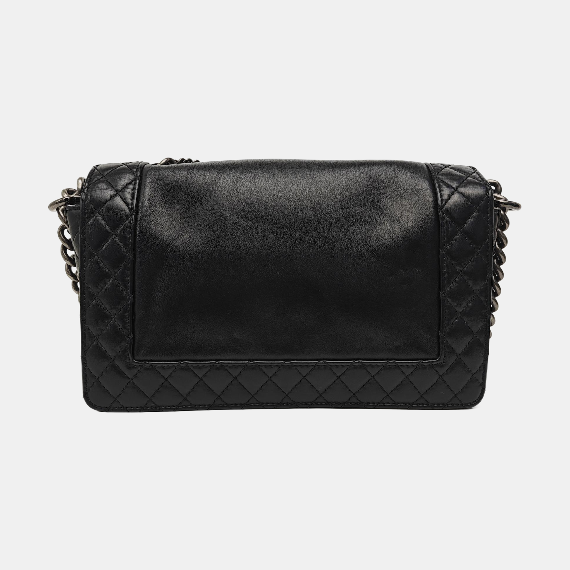 BOY CHANEL Medium Calfskin Black