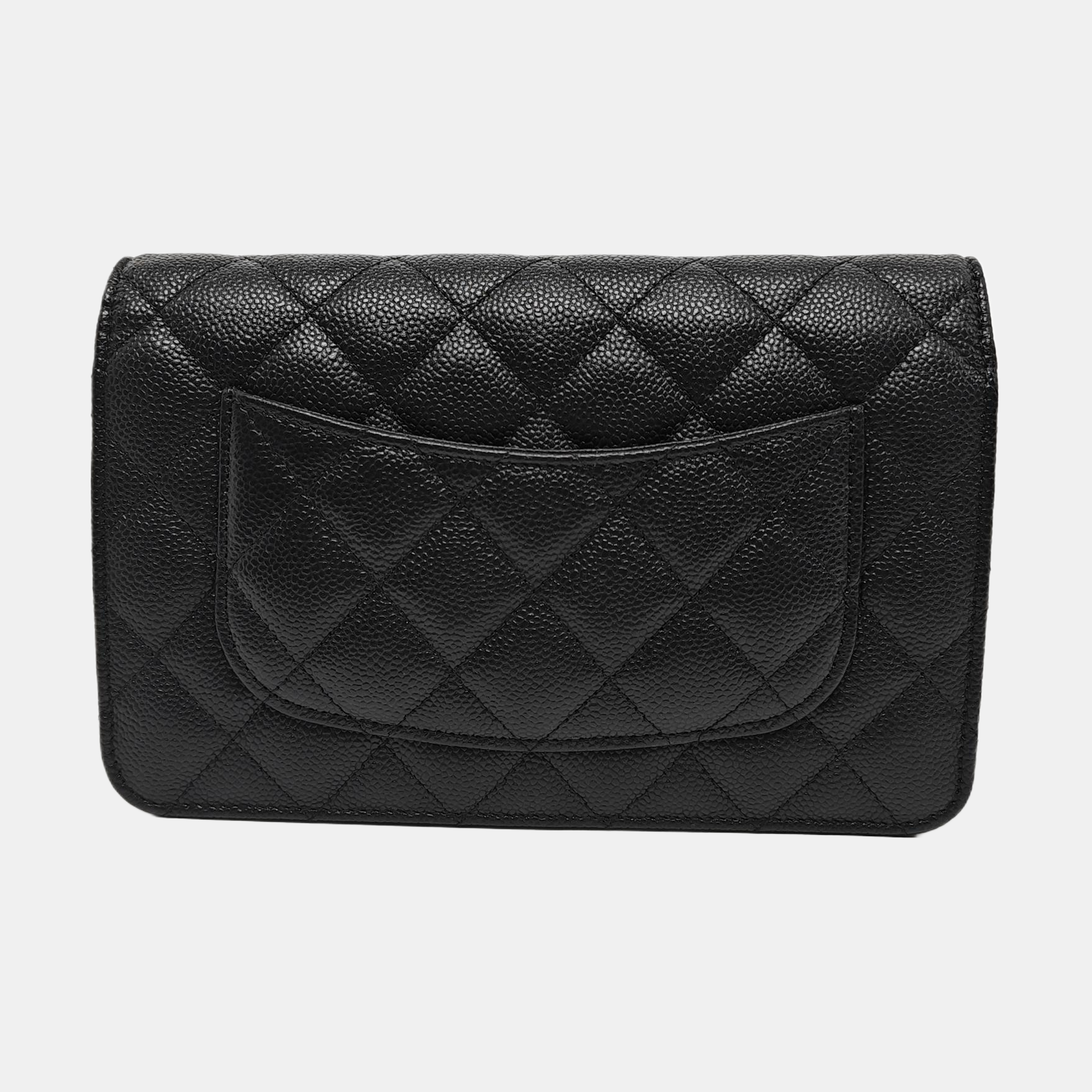 TRENDY CC Quilted Grained Calfskin Black