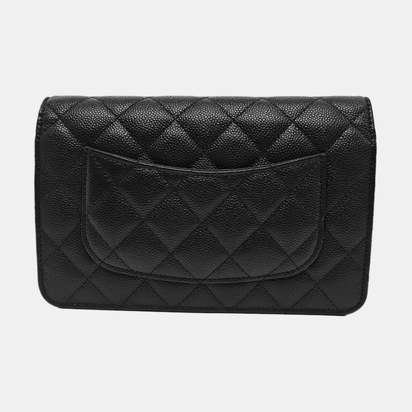 TRENDY CC Quilted Grained Calfskin Black