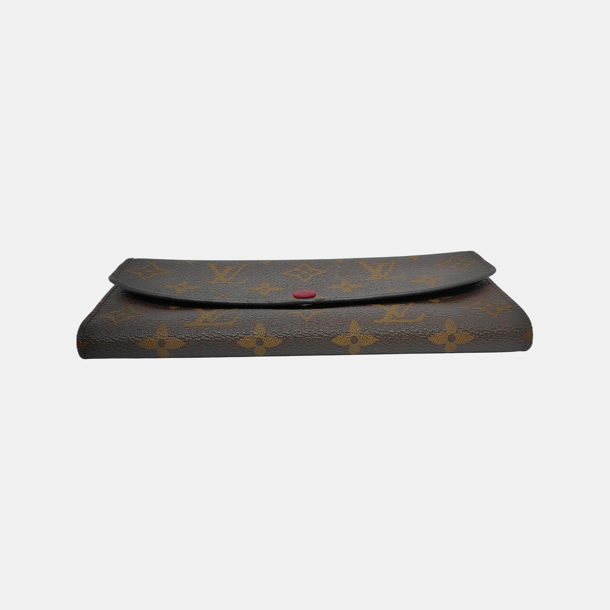EMILIE Monogram Coated Canvas Brown Wallet