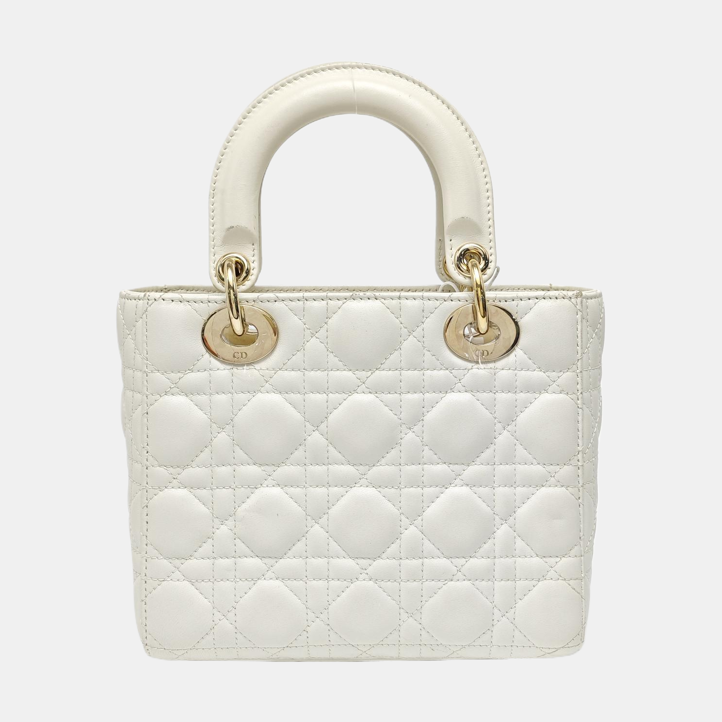 Lady Dior Small Cannage Lambskin White
