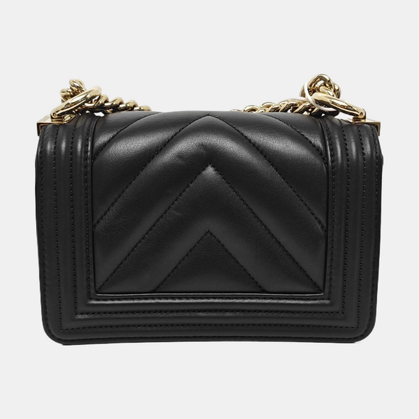BOY CHANEL Small Chevron Calfskin Black