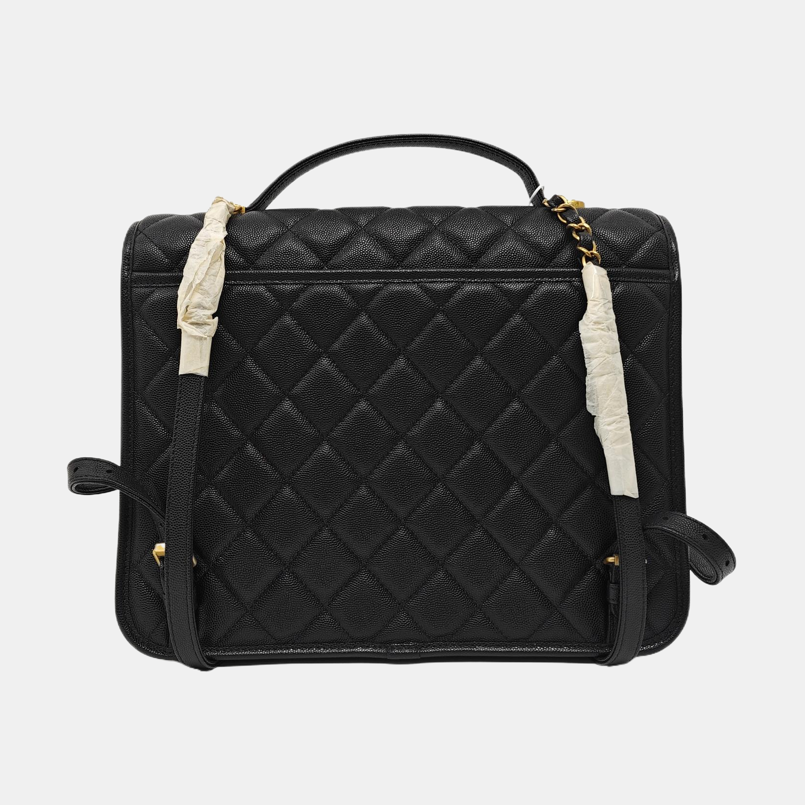 22K Quilted Grained Calfskin Black