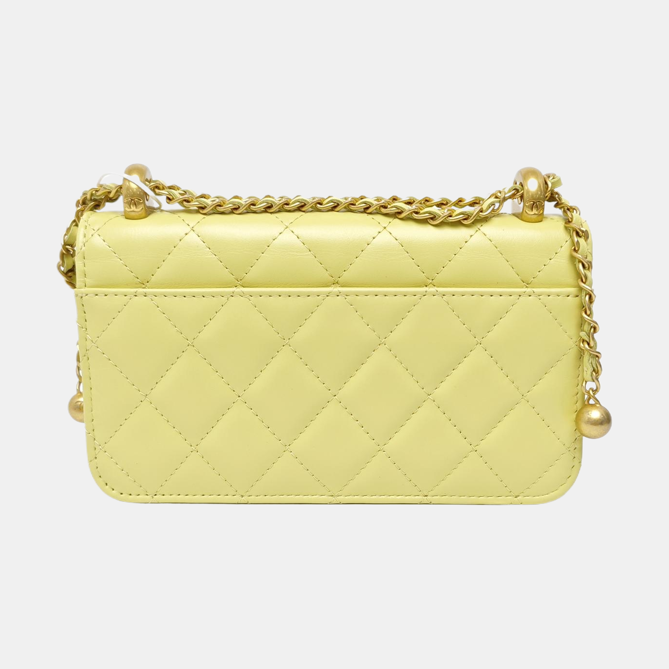 Quilted Calfskin Shoulder Bag Yellow
